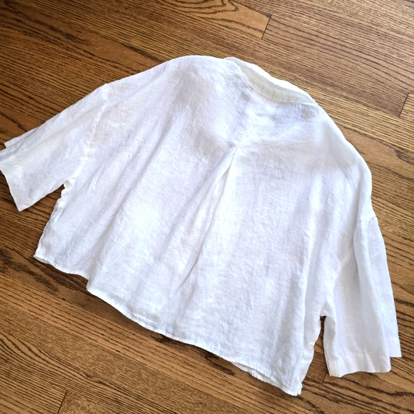 White Linen Blouse - Picture 5 of 5